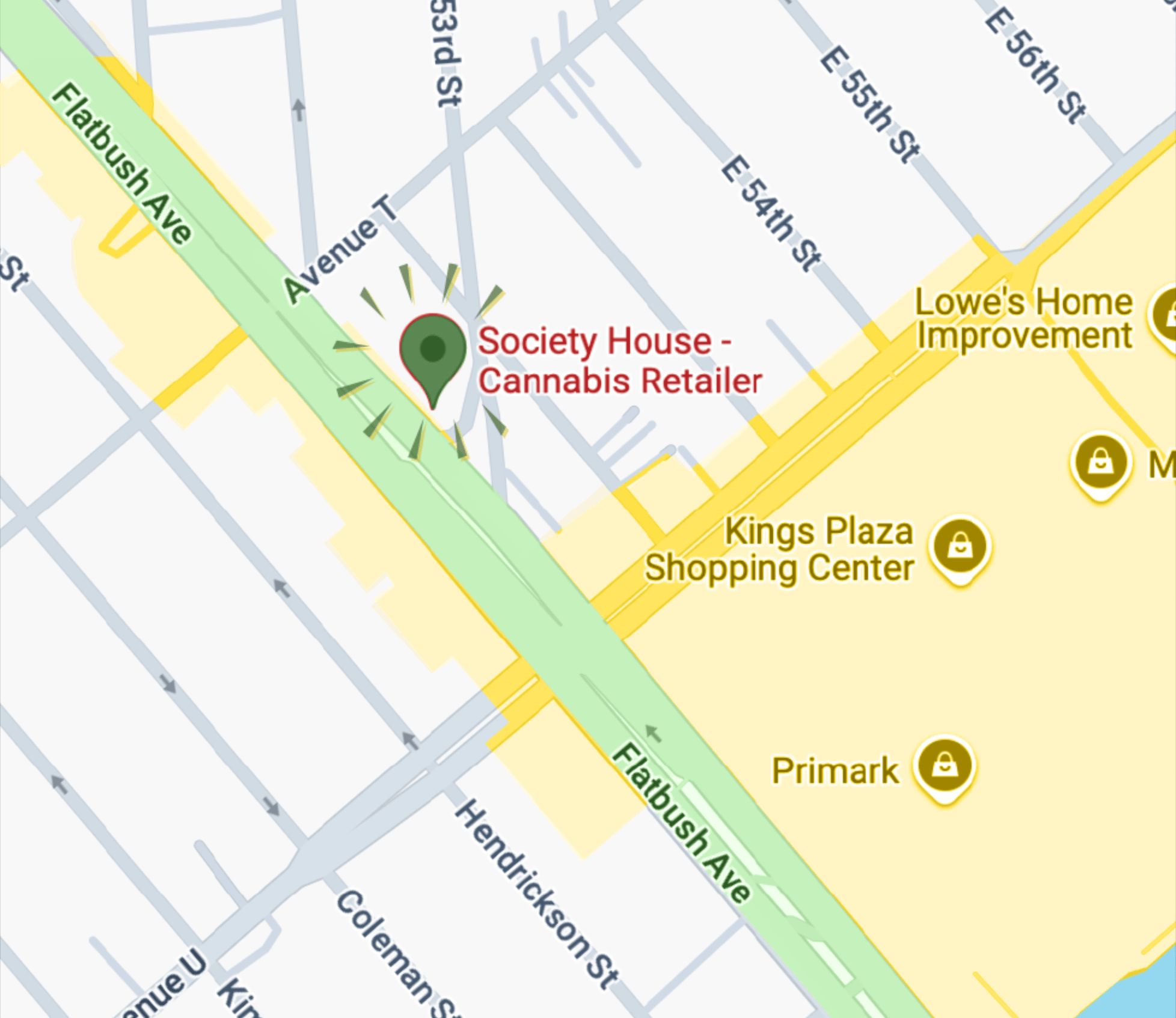 Map showing the store location at 2441 Flatbush Avenue, Brooklyn, NY